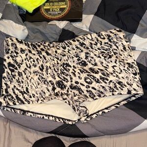 leopard mini shorts